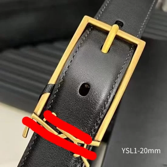 20mm monogram leather belt - Saint Laurent - Women