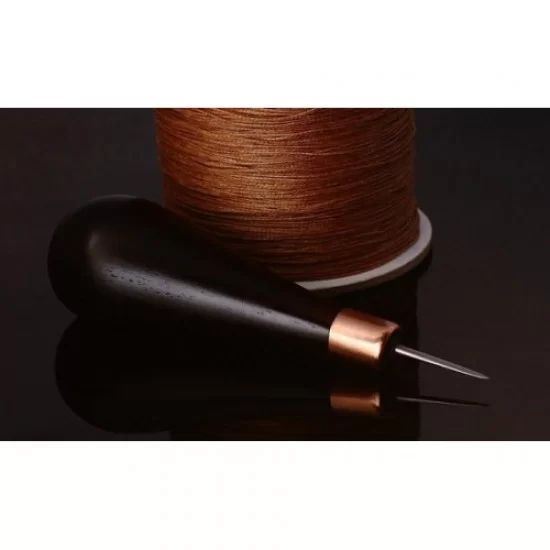 France Style Round Style Rosewood Sandalwood Handle Leather Sewing Awl  Stitching Awl Leather Craft Tools 