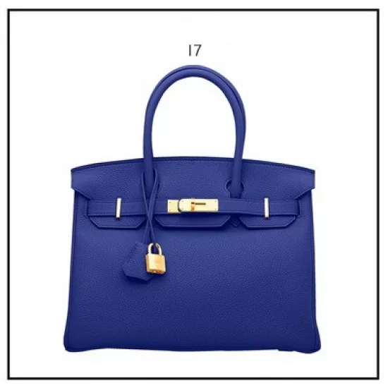 Top Grain Leather Birkin Bag DIY Kit - Birkin Inspired Bag Blue - Large