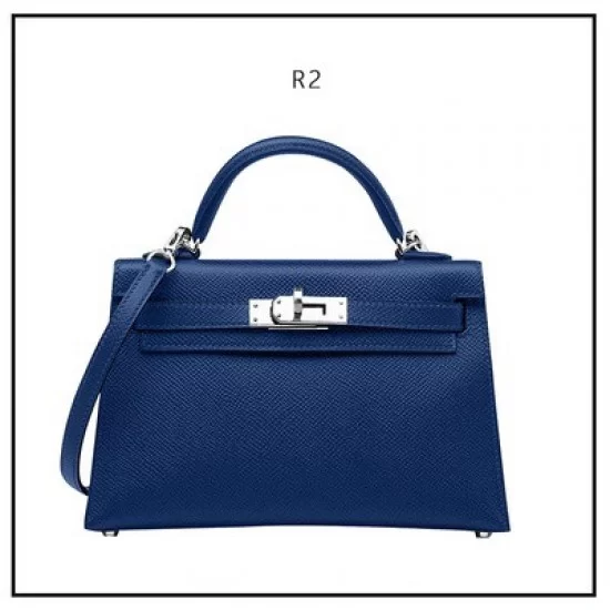 Hermès Hermes Kelly Mini II Light blue Leather ref.895643 - Joli Closet