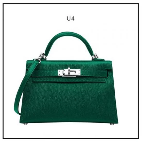 Hermès Kelly Vert Criquet Chèvre Mysore Mini II Handbag