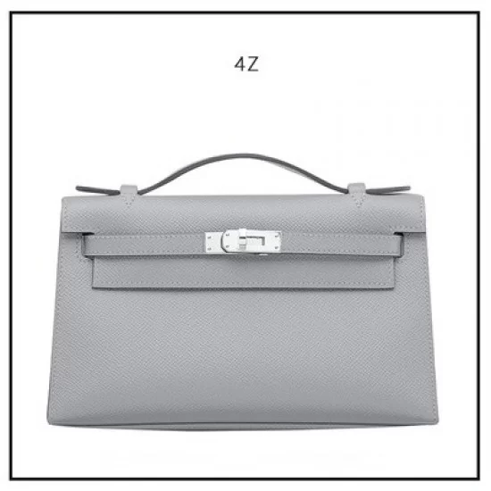 Hermes Kelly 28 Handbag 4Z Gris Mouette And M8 Gris Asphalt Epsom GHW