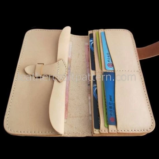 leather wallet pattern, long wallet pattern, PDF, download
