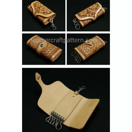 Leather Pattern Leather Key Wallets Pattern Key Holders Leather Craft  Patterns Leather Templates