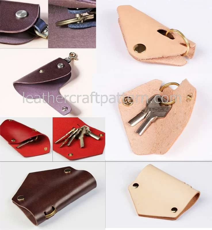 Leather Key Holder PDF Pattern. Leather Key Pouch. Keys Cover